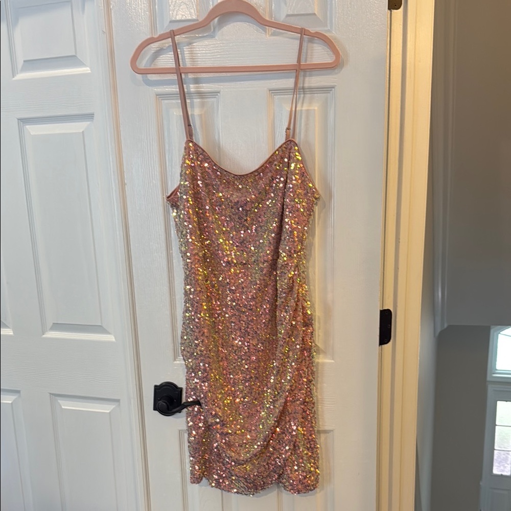 Forever 21 Glittering Sequin Mini Dress - Gold